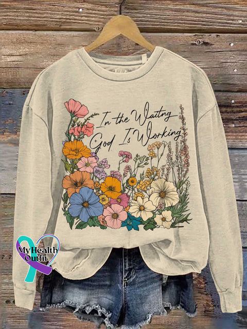In The Waitng God Is Working Casual Sweatshirt Sand / S