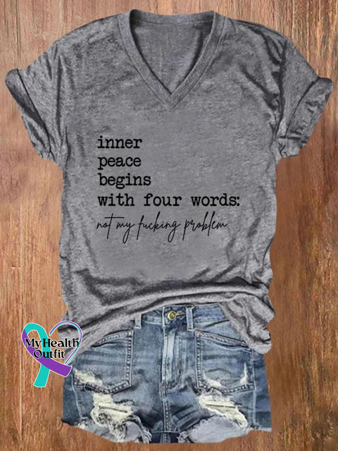 Inner Peace Begins With Four Words Art Print Casual T-Shirt