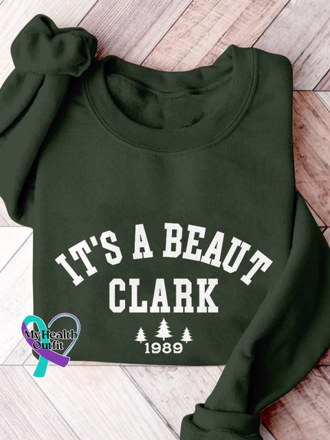 It’s A Beaut Clark Funny Christmas Print Casual Sweatshirt Darkgreen / S