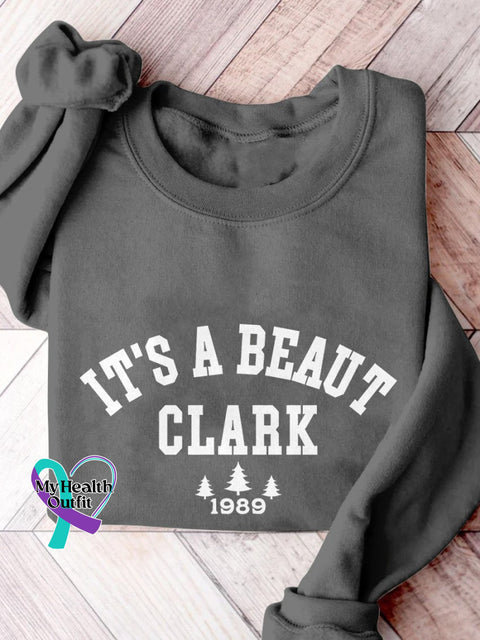 It’s A Beaut Clark Funny Christmas Print Casual Sweatshirt Grey / S