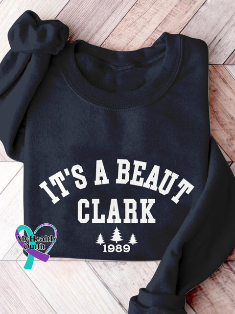 It’s A Beaut Clark Funny Christmas Print Casual Sweatshirt Navyblue / S