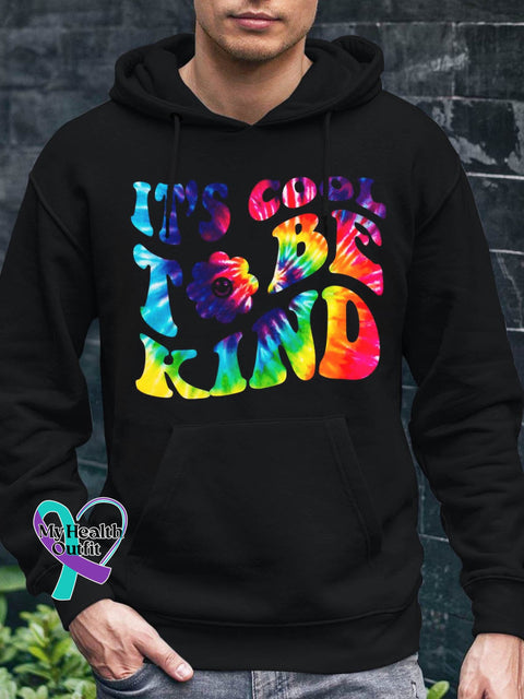 It’s Cool To Be Kind Health Awareness Art Print Casual Hoodie Black / S