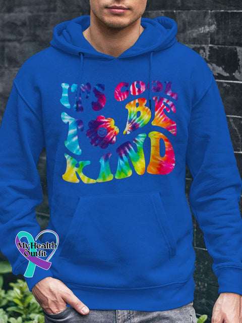 It’s Cool To Be Kind Health Awareness Art Print Casual Hoodie Blue / S