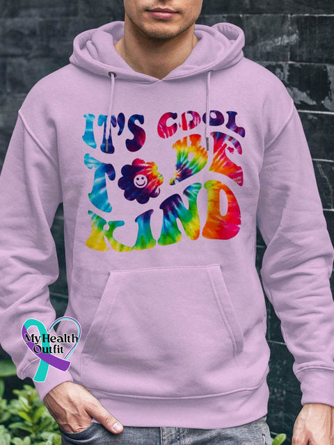 It’s Cool To Be Kind Health Awareness Art Print Casual Hoodie Pink / S