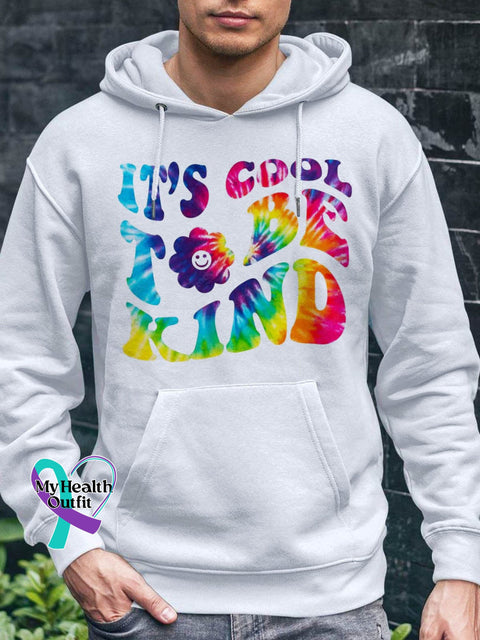 It’s Cool To Be Kind Health Awareness Art Print Casual Hoodie White / S