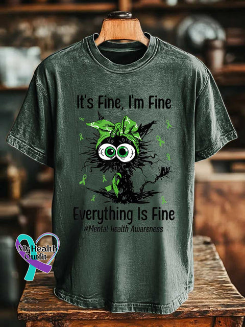 It’s Fine I’m Fine Everything Is Fine #Mental Health Awareness T-shirt Green / S