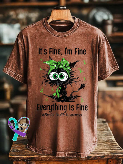 It’s Fine I’m Fine Everything Is Fine #Mental Health Awareness T-shirt Orange / S