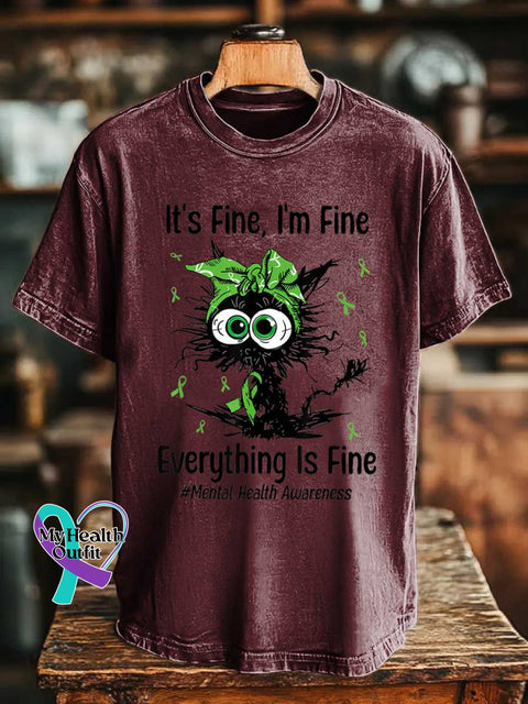 It’s Fine I’m Fine Everything Is Fine #Mental Health Awareness T-shirt Red / S