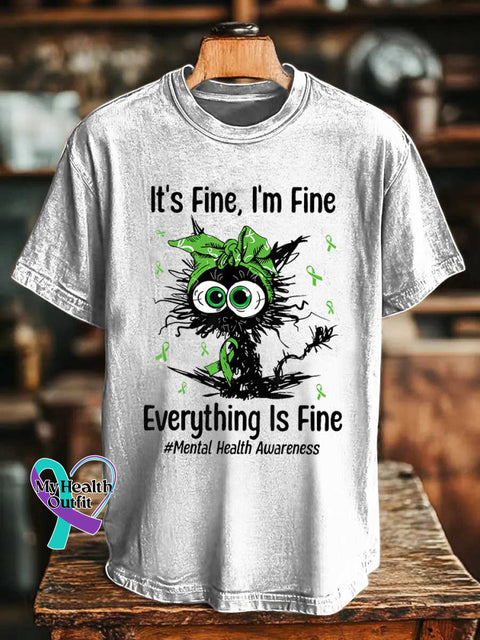 It’s Fine I’m Fine Everything Is Fine #Mental Health Awareness T-shirt White / S