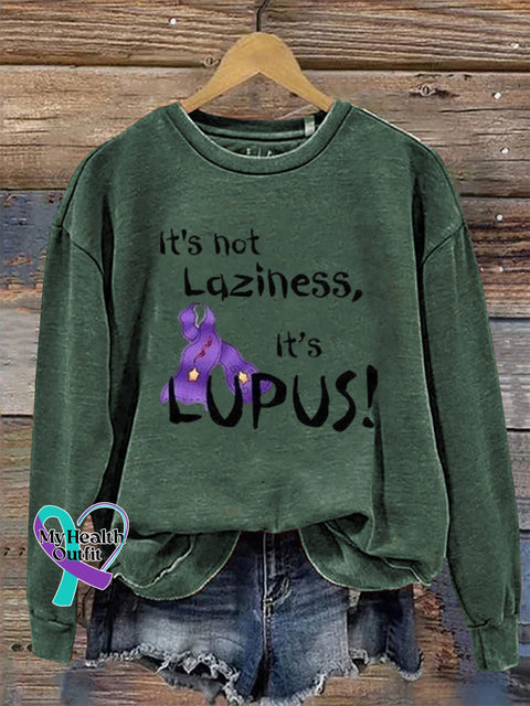 It’s Not Laziness It’s Lupus Crew Neck Long Sleeve Sweatshirt Green / S