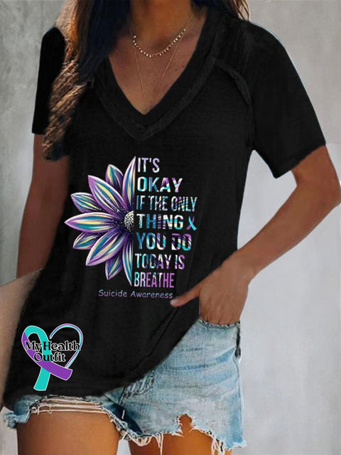 It’s Okay If The Only Thing You Do Today Is Breathe T-Shirt Black / S