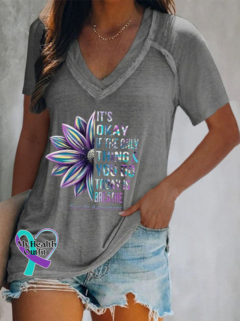 It’s Okay If The Only Thing You Do Today Is Breathe T-Shirt Grey / S