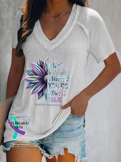 It’s Okay If The Only Thing You Do Today Is Breathe T-Shirt White / S