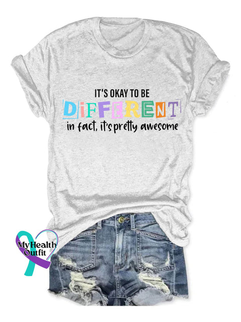 It’s Okay To Be Different Print T-Shirt White / S