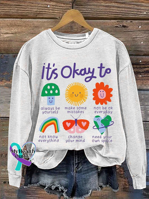 It’s Okay To... Casual Sweatshirt White / S