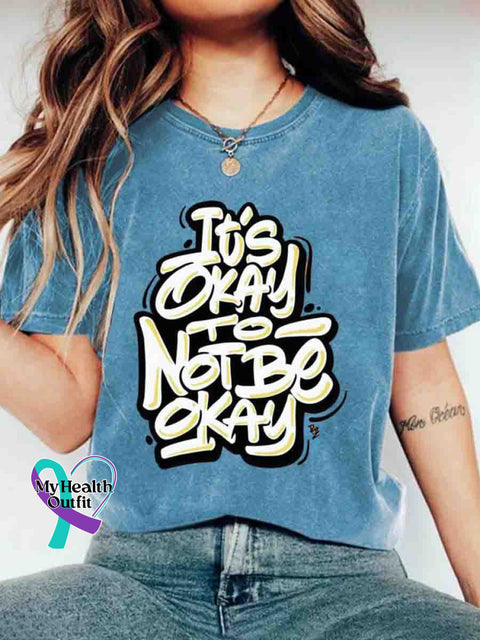 It’s Okay to Not be Okay Art T-shirt Blue / S