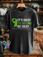 IT’S OKAY TO NOT BE OKAY. Mental Health Awareness T-shirt Black / S