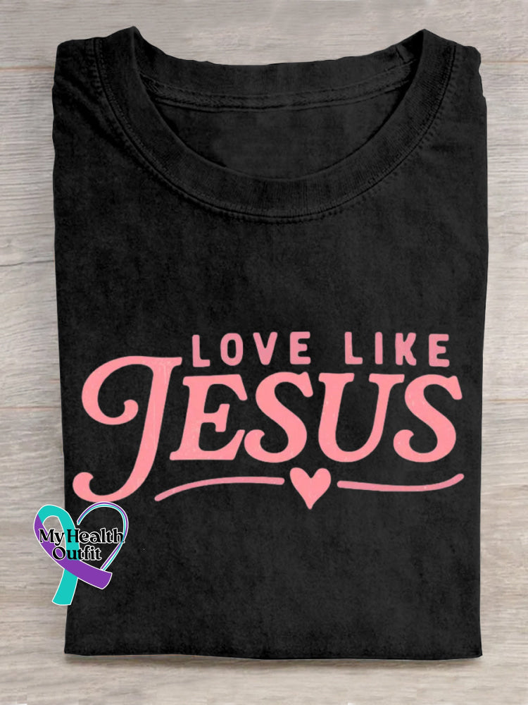 Jesus Art Vintage Print T-shirt Black / S