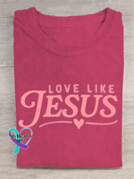 Jesus Art Vintage Print T-shirt Pink / S