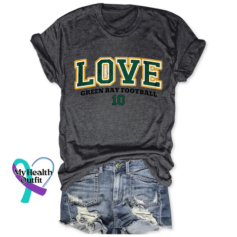 Jordan Love Tee Dark Grey / S Packers