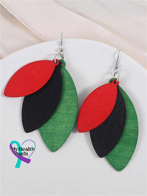 Juneteenth Inspired Wooden Earrings 6 / One Size Reggae