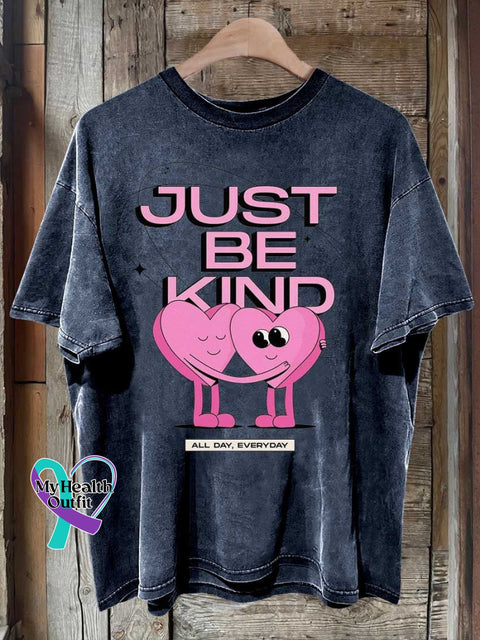 Just Be Kind All Day Every Heart Mental Health Awareness T-Shirt Blue / S