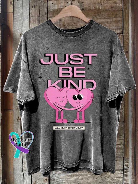 Just Be Kind All Day Every Heart Mental Health Awareness T-Shirt Grey / S