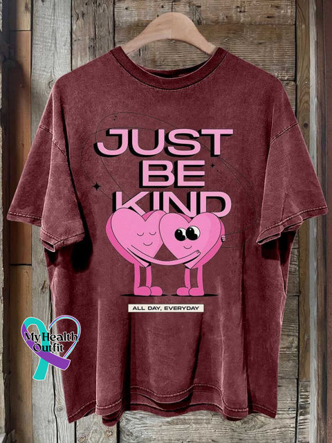 Just Be Kind All Day Every Heart Mental Health Awareness T-Shirt Red / S