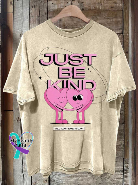 Just Be Kind All Day Every Heart Mental Health Awareness T-Shirt Sand / S