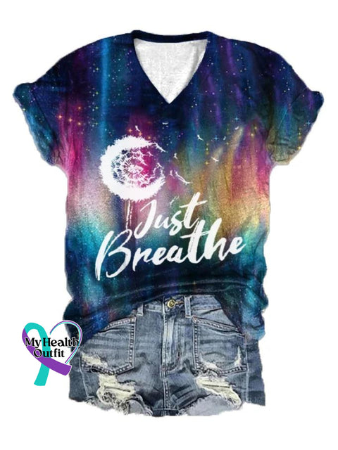 Just Breathe Art Casual T-Shirt Multicolor / S