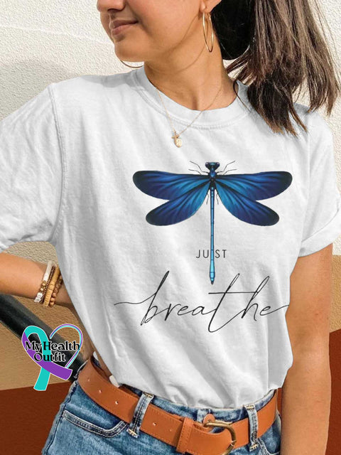 Just Breathe Dragonfly T-shirt White / S