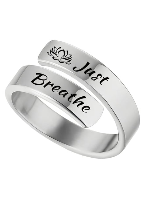 Just Breathe Ring(Adjustable Size) Silver / One-Size