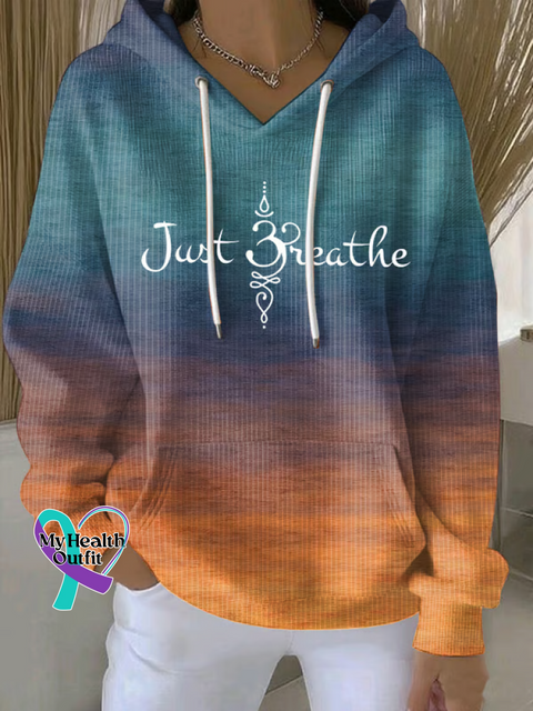 Just Breathe Suicide Prevention Awareness Art Casual Sweatshirt Orange / S
