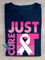 Just Cure It Breast Cancer Awareness Art Print T shirt Blue / S
