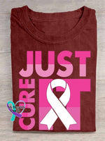 Just Cure It Breast Cancer Awareness Art Print T shirt Red / S