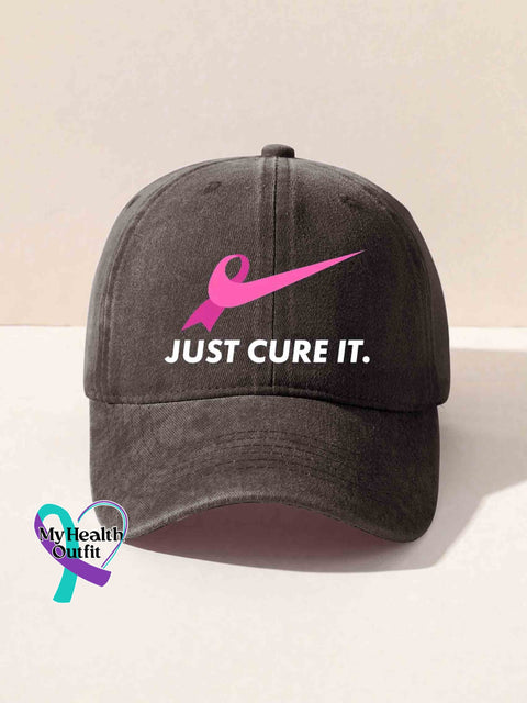 Just Cure It Breast Cancer Print Cap Brown / Onesize