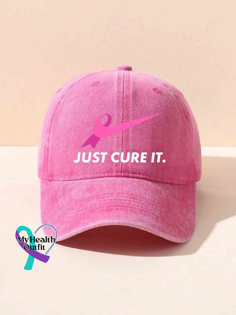 Just Cure It Breast Cancer Print Cap Pink / Onesize