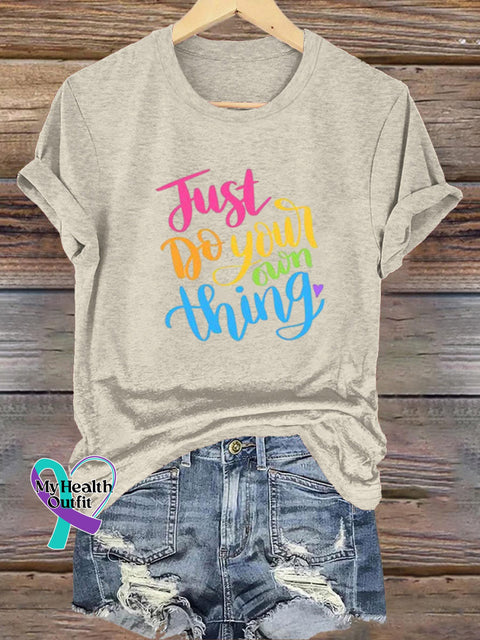Just Do Your Own Thing Short Sleeve Casual t-Shirt Beige / S