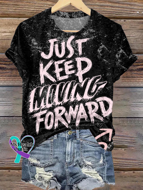 Just Keep Future Forward Printed Casual Crew Neck Short Sleeve T-Shirt Multicolor / S