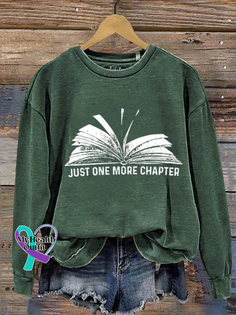 Just One More Chapter Read Books Art Design Print Casual Sweatshirt Green / S