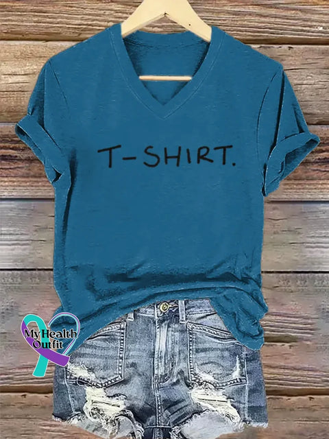 Just T-Shirt Art V-neck Casual T-Shirt Blue / S