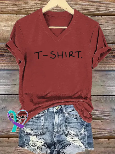 Just T-Shirt Art V-neck Casual T-Shirt Red / S