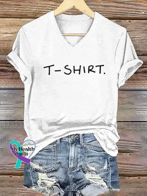 Just T-Shirt Art V-neck Casual T-Shirt White / S