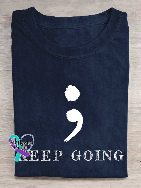 KEEP GOING Colon T-shirt Blue / S