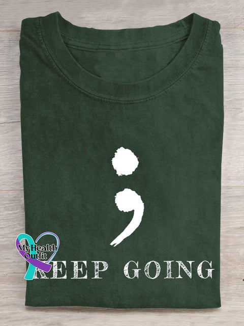 KEEP GOING Colon T-shirt Green / S