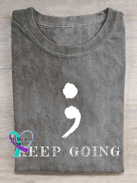 KEEP GOING Colon T-shirt Grey / S