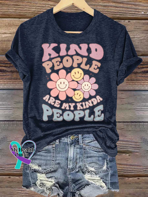 Kind People Are My Kinda People Mental Health Awareness T-shirt Blue / S