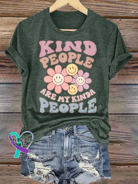 Kind People Are My Kinda People Mental Health Awareness T-shirt Green / S