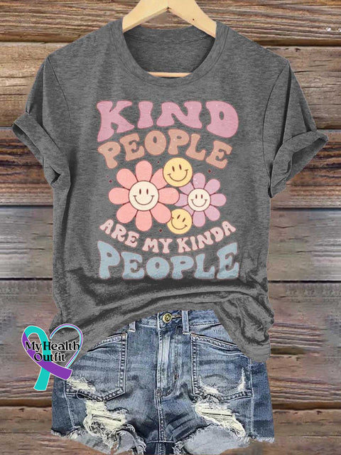 Kind People Are My Kinda People Mental Health Awareness T-shirt Grey / S