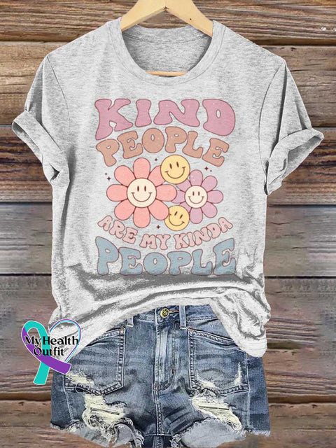 Kind People Are My Kinda People Mental Health Awareness T-shirt White / S